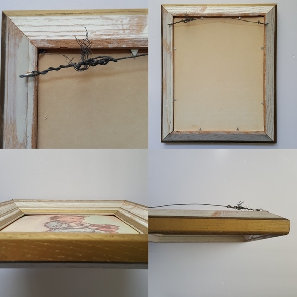 VTG Framed Bukac Litho Art Boy Praying w/Puppy - Picture 6 of 8